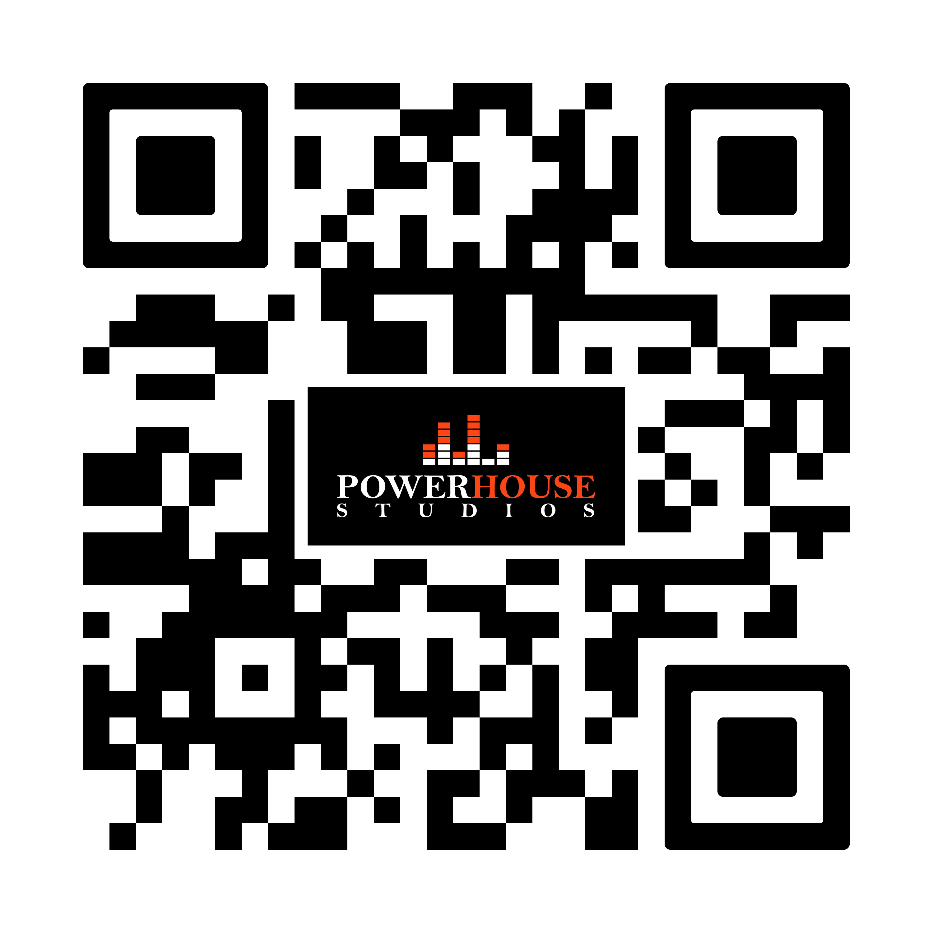 QR Code to book rehearsals at Powerhouse Studios