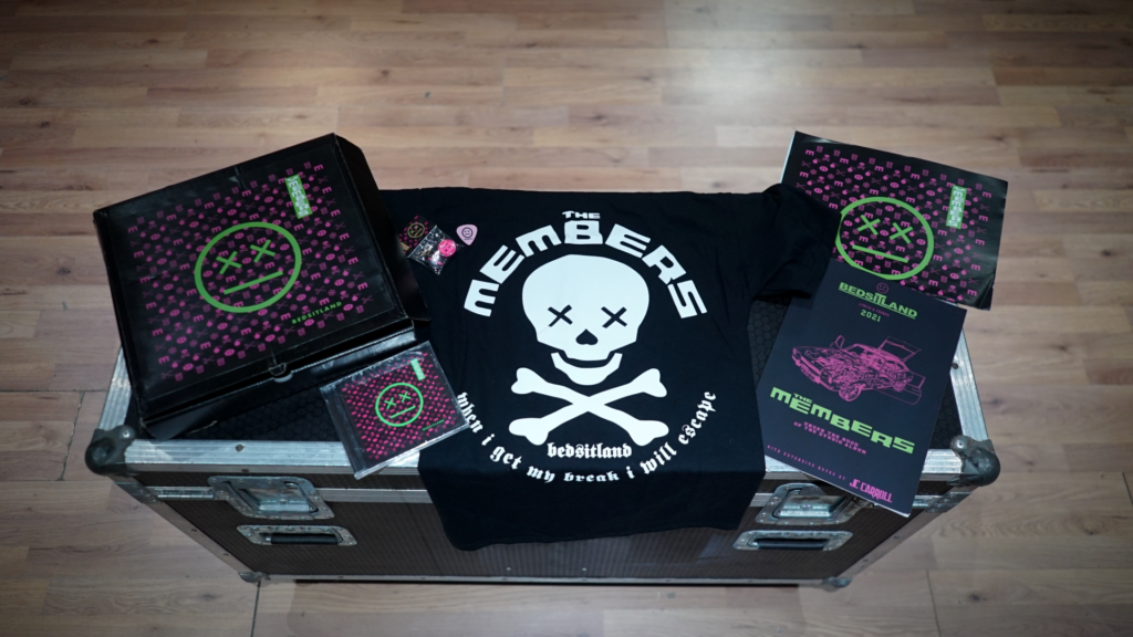 Merch design done at Powerhouse Studios for The Members band, including T-shirt, Poster, Lyrics book, CD, Vinyl and Package Box