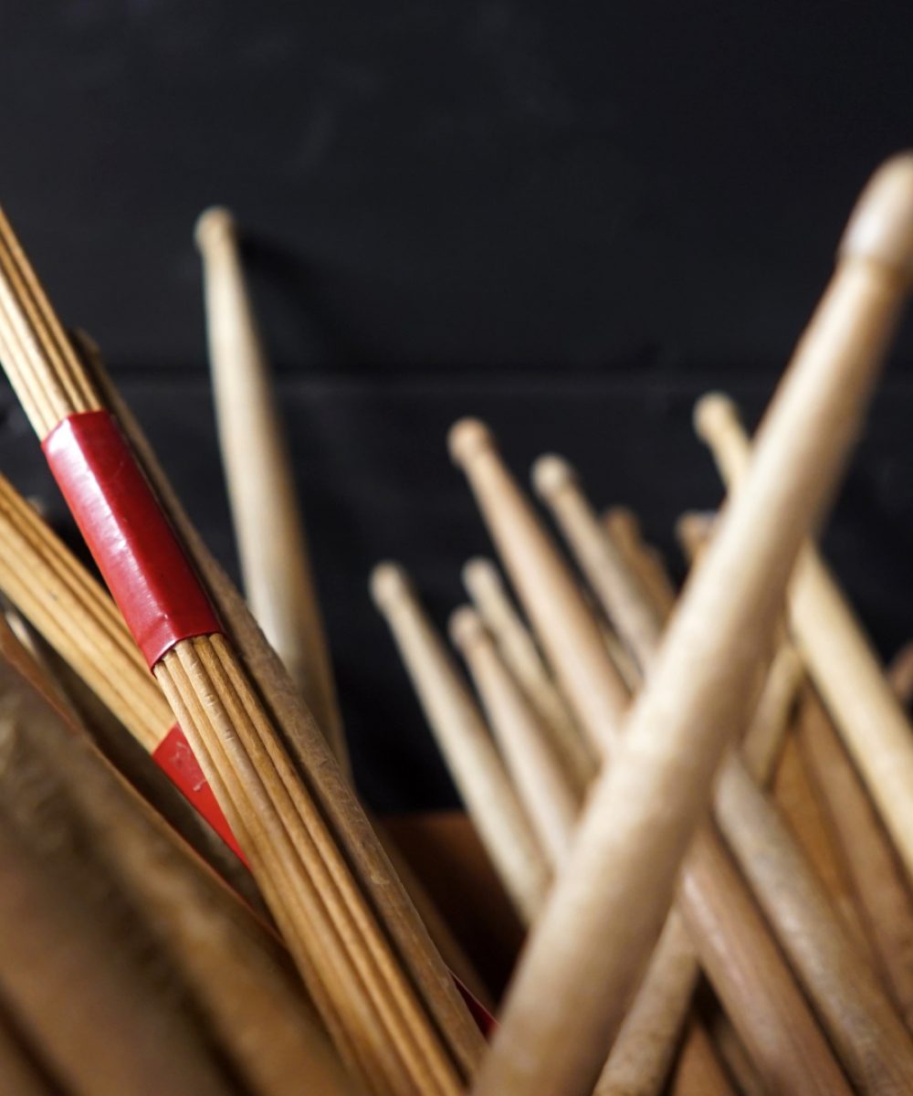 Powerhouse Studios Drum Sticks A box full of Drum Sticks used by original artists at Powerhouse Studios