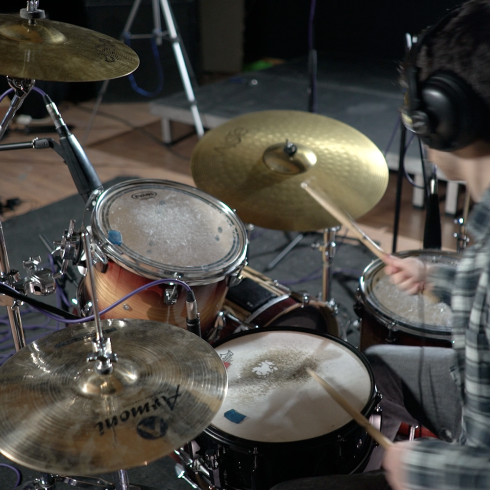 Drums being recorded at Powerhouse Studios Drums being recorded at Powerhouse Studios